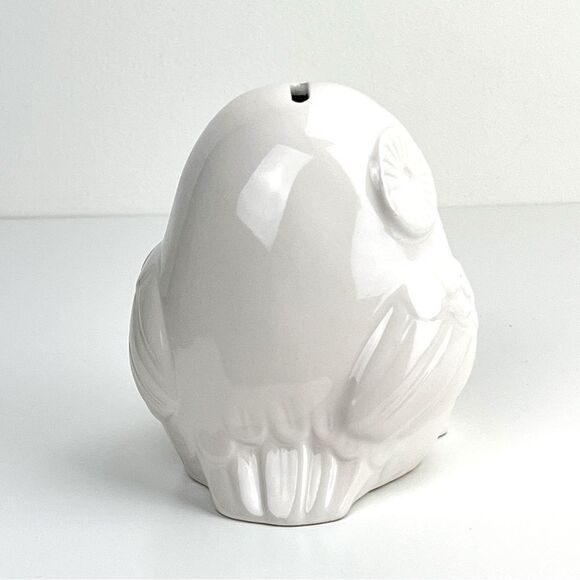 Pottery Barn Kids White Ceramic Owl Adorable Piggybank - Picture 5 of 9